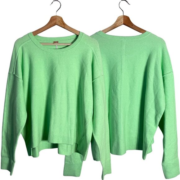 Free People Luna Pullover Sweater Women's Small Kiwi Candy Knit Oversized NWT - Picture 4 of 16
